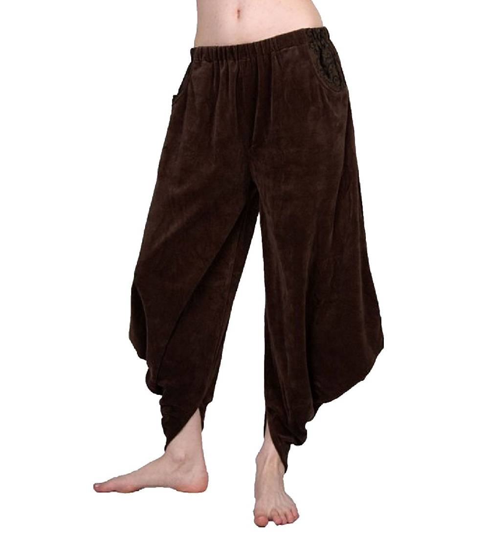 Kunst Und Magie Sarouel Haremshose Pluderhose aus Samt ALADINHOSE braun