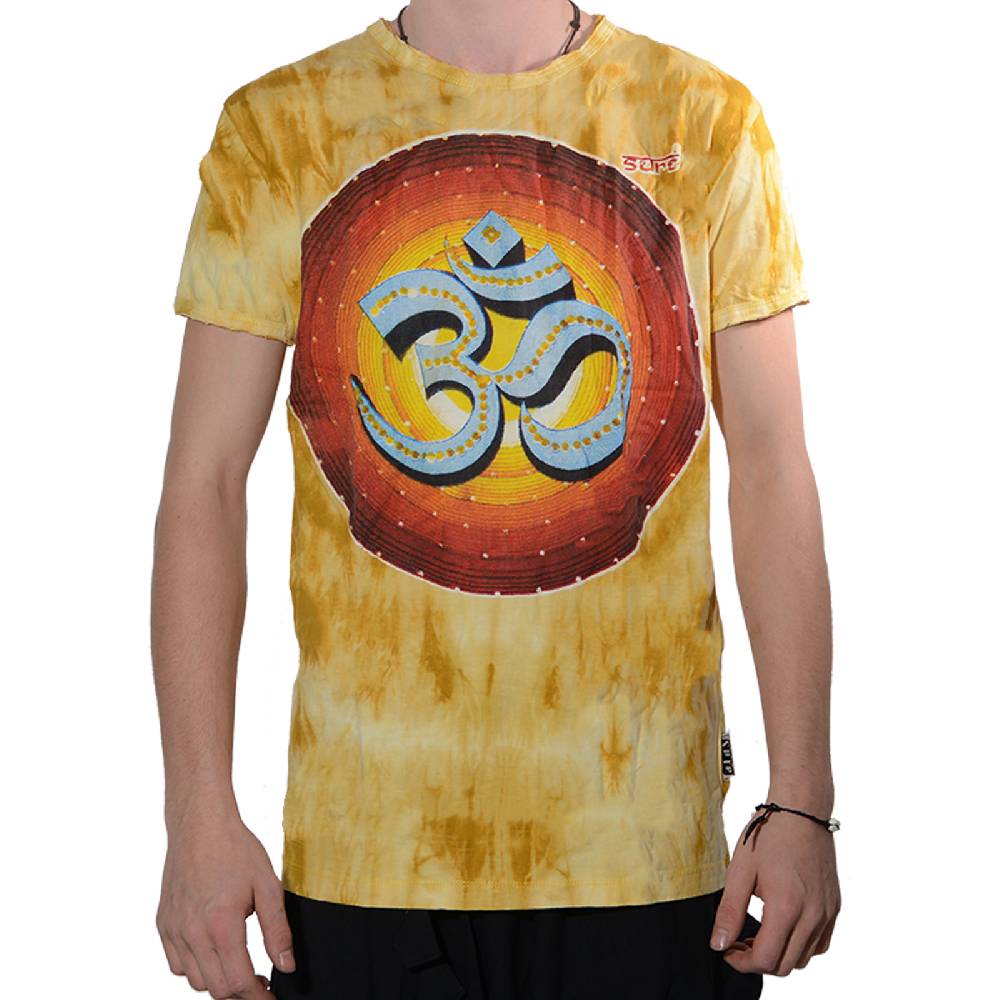 Kunst Und Magie Kunst und Magie Sure 70er Retro T-Shirt OM im Batik Look Preisnachlass