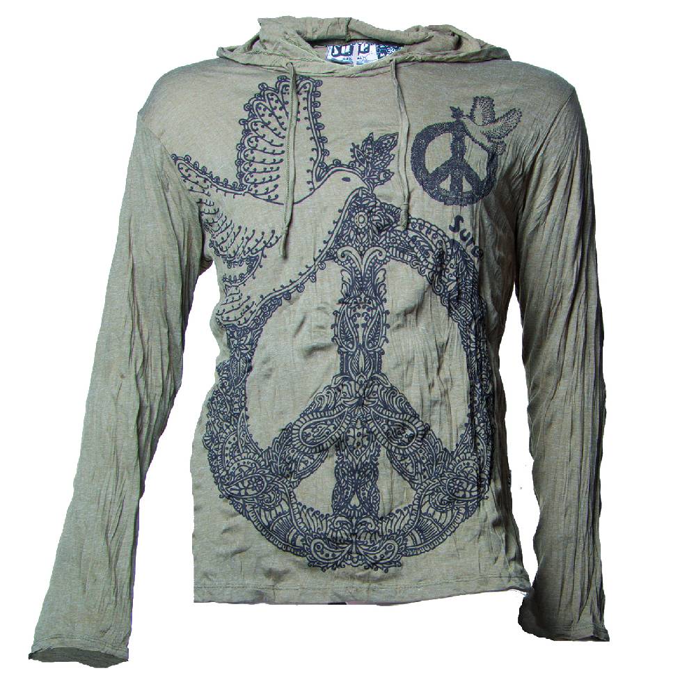Kunst Und Magie Kunst und Magie Sure Hoody Kapuzen Shirt Peace mit Friedenstaube Black Friday