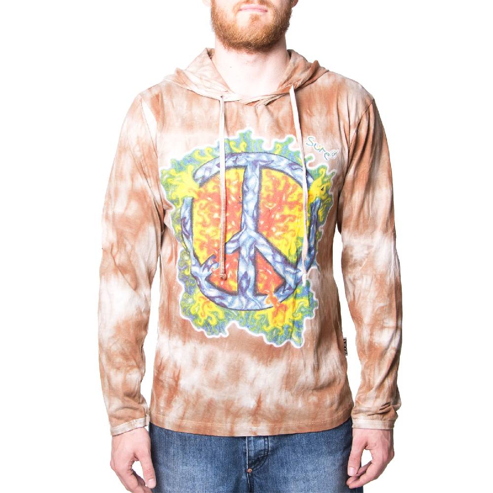 Kunst Und Magie Kunst und Magie Sure Hoody Kapuzen Tie Dye Batik Shirt mit "Peace" Motiv Weihnachtsangebot
