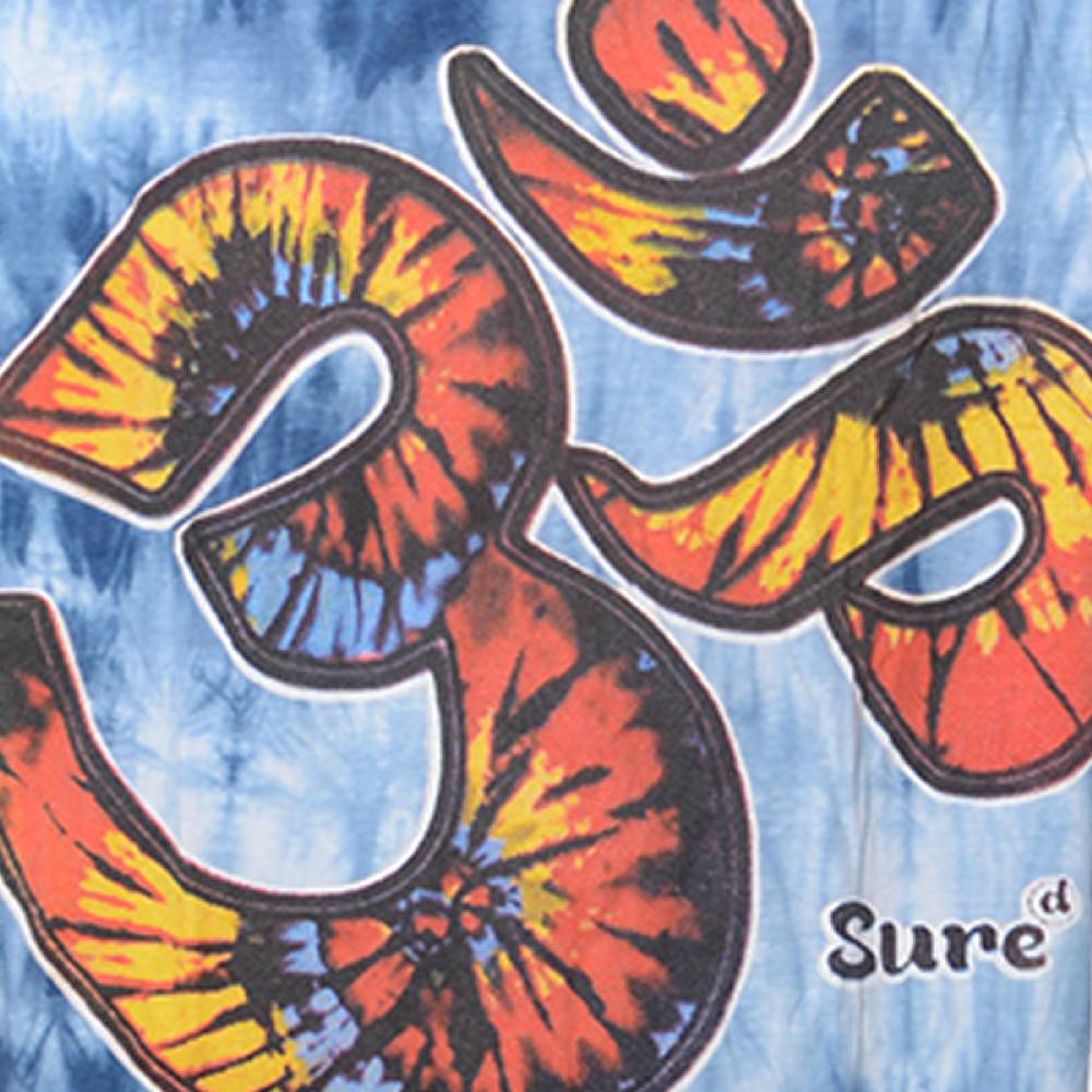 Kunst Und Magie Kunst und Magie Sure Herren Buntes 70er Retro Hippie T-Shirt OM im Batiklook Muttertagsangebot