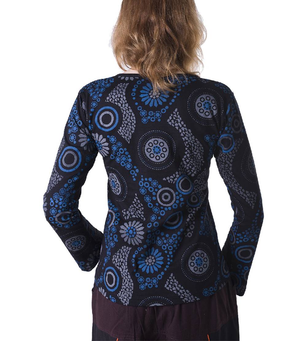 Kunst Und Magie Kunst und Magie Boho Damen Sweater Oberteil mit Stickereien Valentinstagsangebot