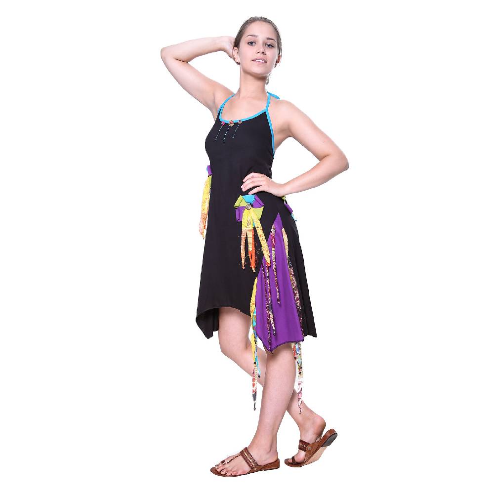 Kunst Und Magie Kunst und Magie Freches Minikleid Longshirt Tunika Hippie Boho Trägerkleid