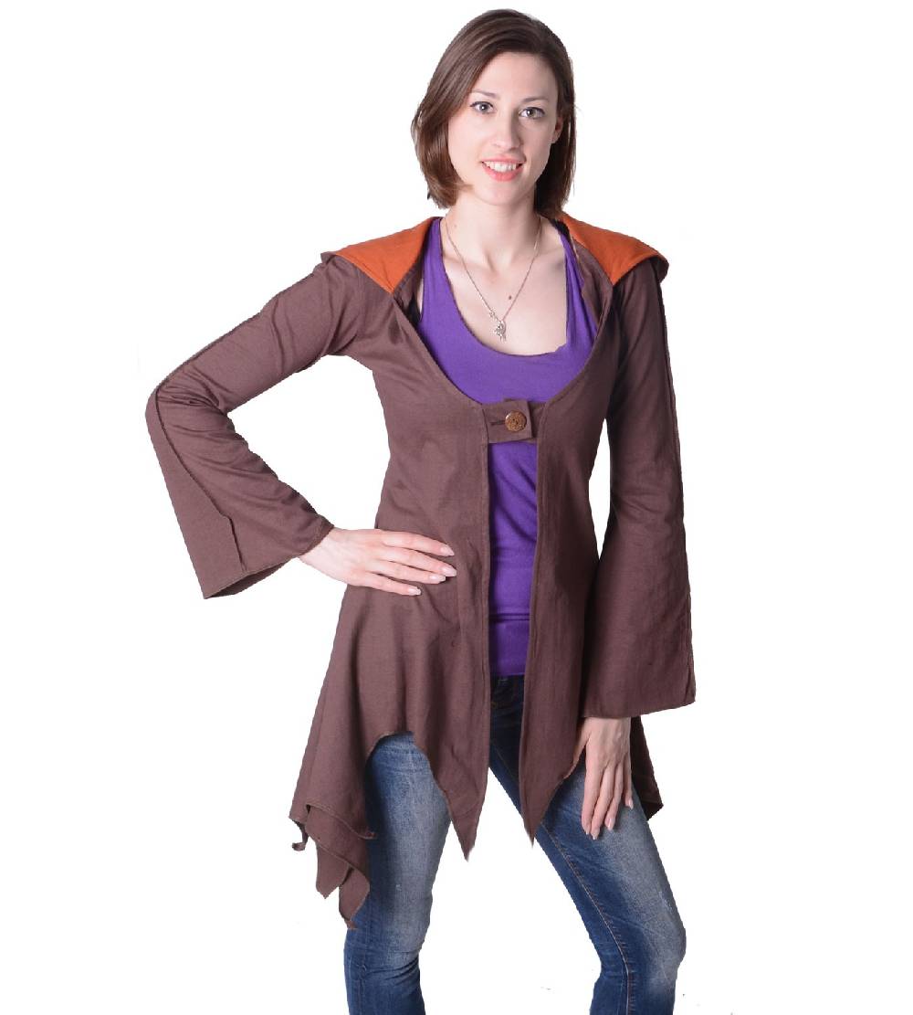 Kunst Und Magie Baumwoll Sweatjacke in ausgefallenem Design mit Zipfelkapuze - Damenjacke zum Überziehen Saisonale Angebote