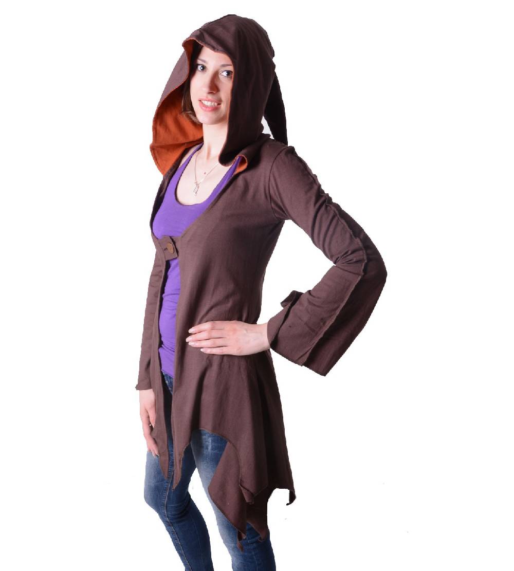 Kunst Und Magie Baumwoll Sweatjacke in ausgefallenem Design mit Zipfelkapuze - Damenjacke zum Überziehen Saisonale Angebote