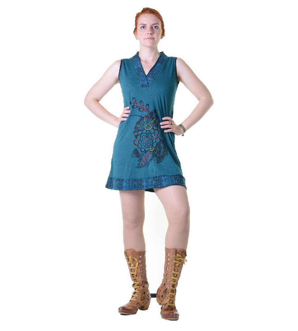 Kunst Und Magie Minikleid Longshirt Tunika Hippie Sommerkleid in tollen Farben Tiefpreis
