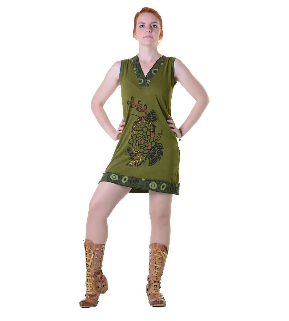 Kunst Und Magie Minikleid Longshirt Tunika Hippie Sommerkleid in tollen Farben Tiefpreis