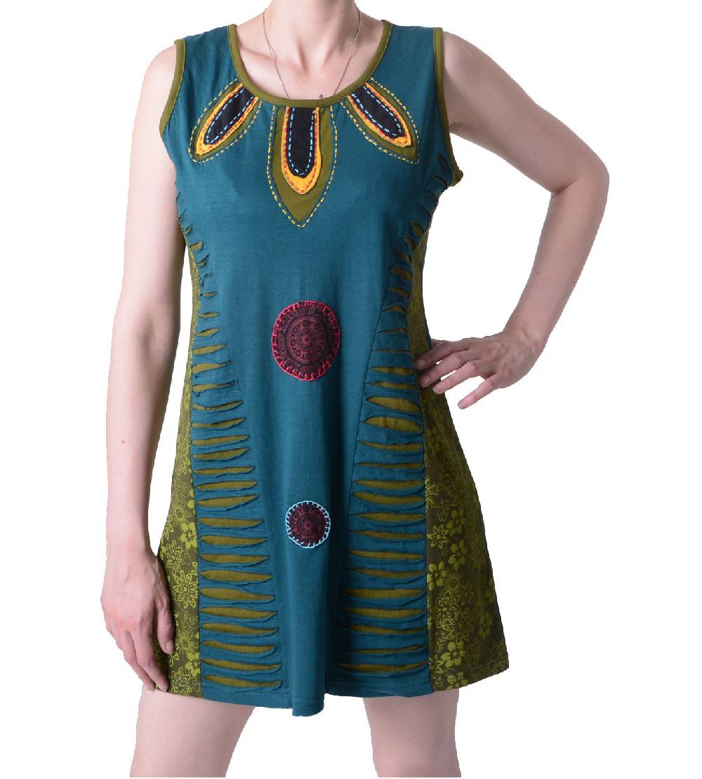 Kunst Und Magie Minikleid Longshirt Tunika Hippie Sommerkleid mehrfarbig Super Sparpreis