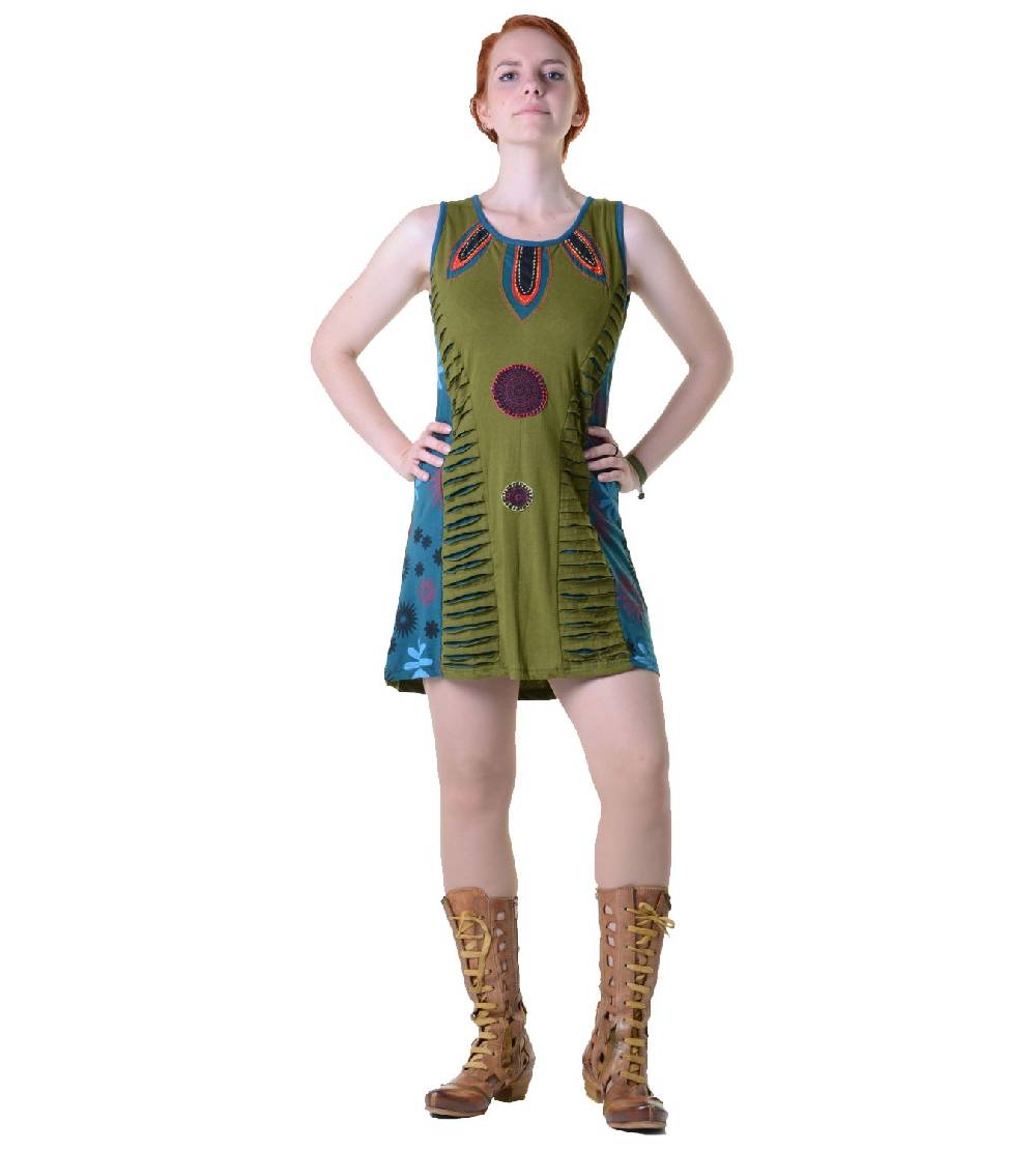 Kunst Und Magie Minikleid Longshirt Tunika Hippie Sommerkleid mehrfarbig Super Sparpreis