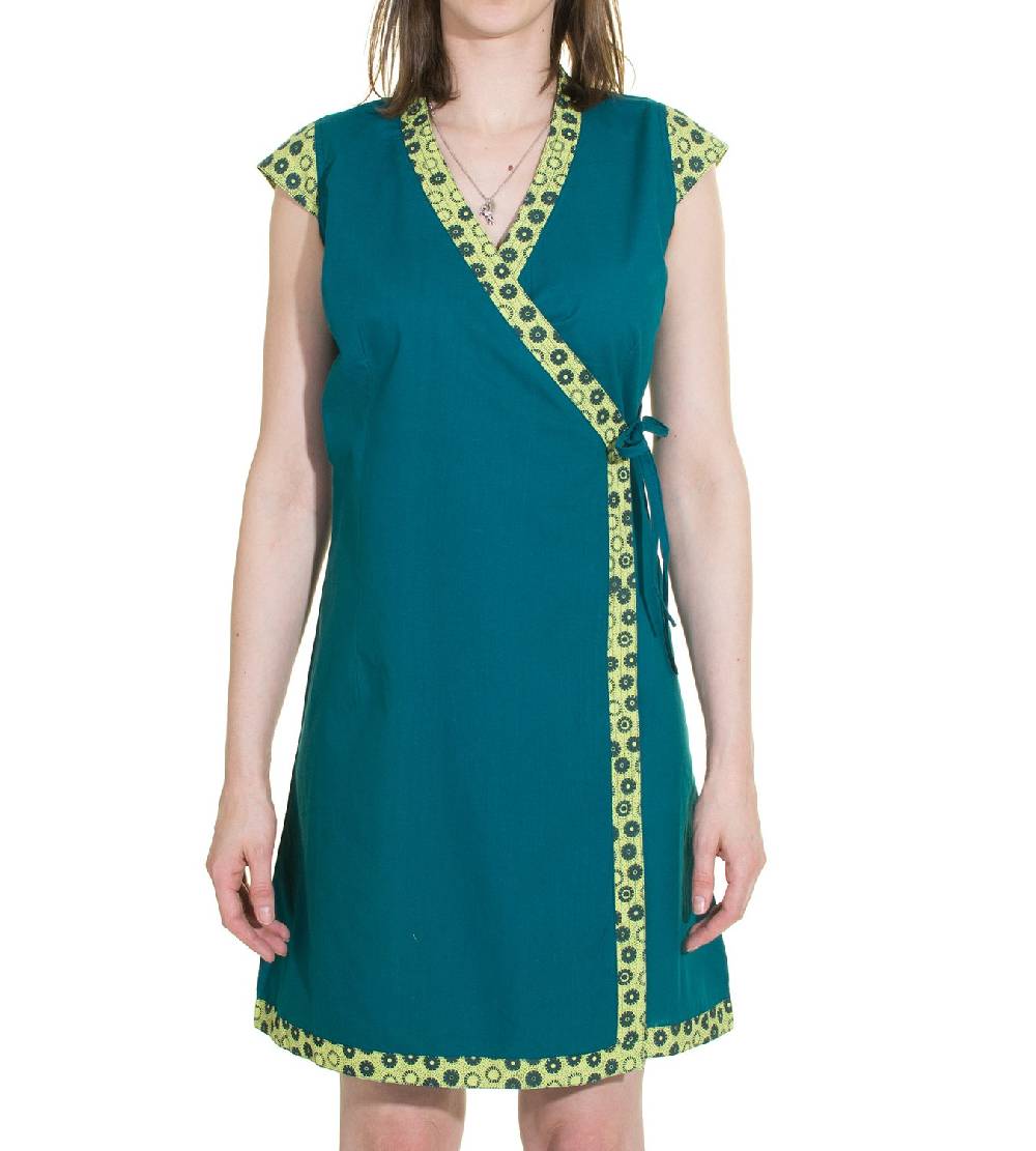 Kunst Und Magie Wickelkleid Tibet Minikleid Tunika Hippie Goa Sommerkleid extravagant Wochenangebot