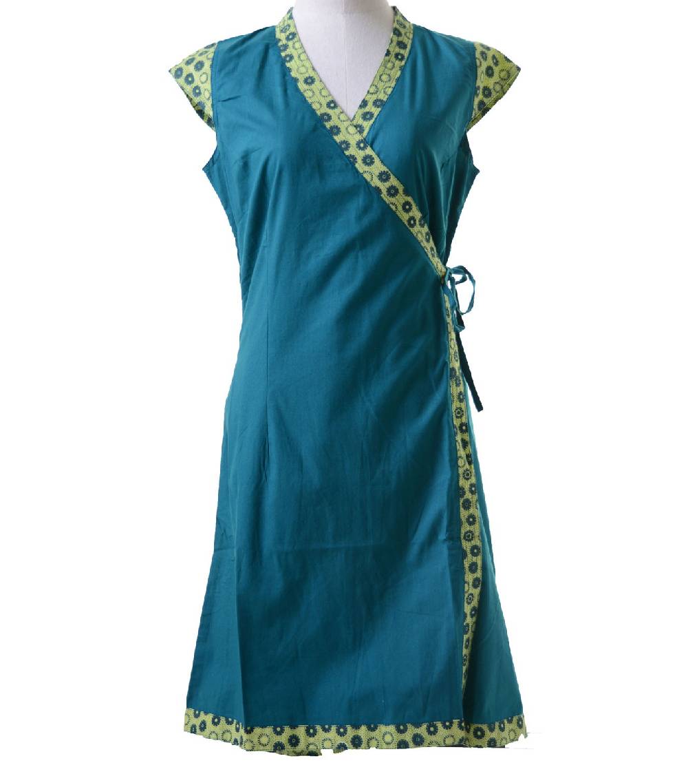 Kunst Und Magie Wickelkleid Tibet Minikleid Tunika Hippie Goa Sommerkleid extravagant Wochenangebot
