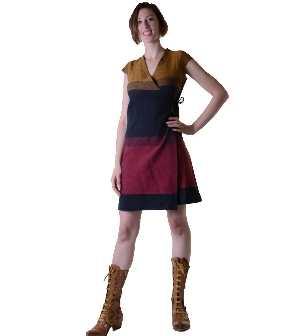 Kunst Und Magie Wickelkleid Tibet Minikleid Tunika Hippie Goa Sommerkleid mehrfarbig Zeitbegrenzte Promotion