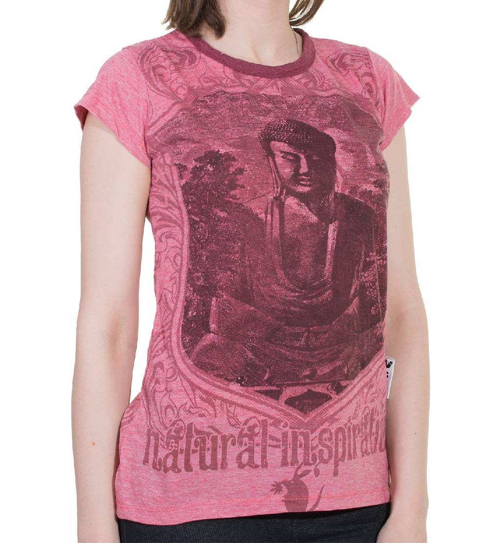 Kunst Und Magie 70er Retro Top Sure Weed Buddha Meditation Girlie T-Shirt im Knitter Look Nur noch ein Tag übrig