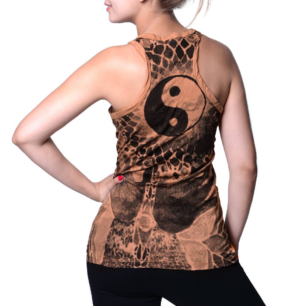 Kunst Und Magie Kunst und Magie Sure Damen Ying Yang 70er Retro Trägertop T-Shirt Tank-Top Hippie Goa Super Rabatt