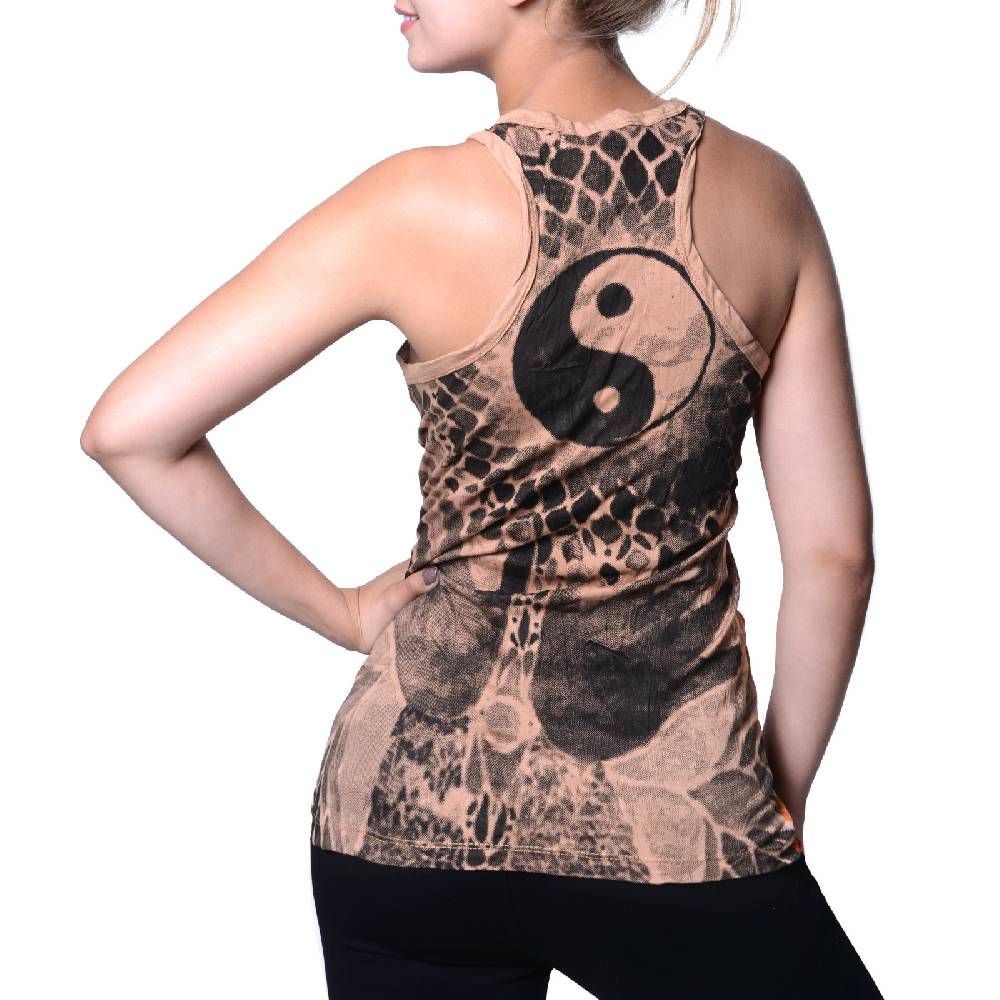 Kunst Und Magie Kunst und Magie Sure Damen Ying Yang 70er Retro Trägertop T-Shirt Tank-Top Hippie Goa Super Rabatt