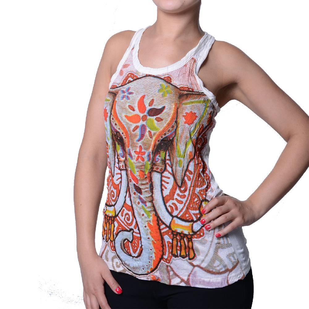 Kunst Und Magie Kunst und Magie Elefant Motiv 70er Retro Tanktop Sure T-Shirt 50% Rabatt mit kostenlosem Versand