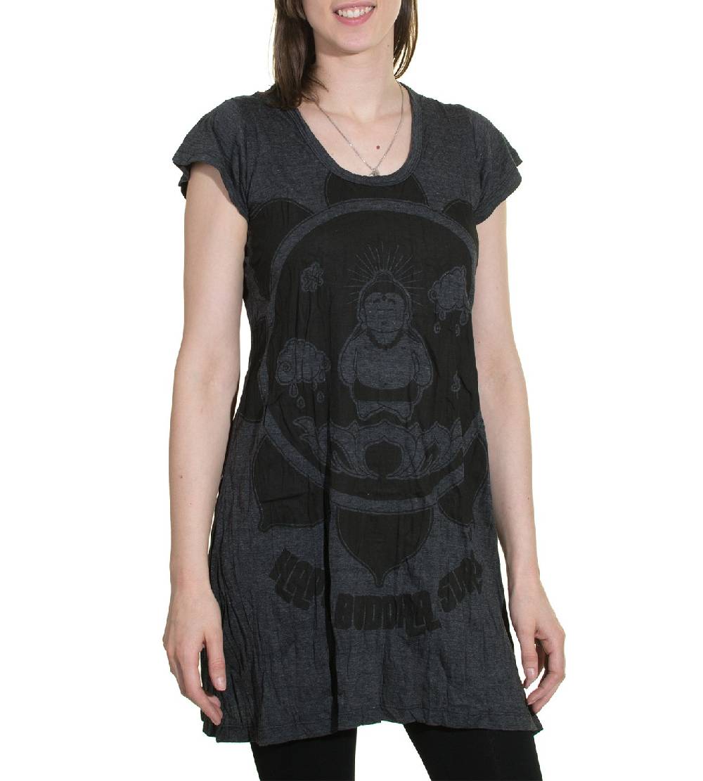 Kunst Und Magie 70er Retro Trägertop Minikleid Sure Buddha Lotus Blume T-Shirt Verkauf