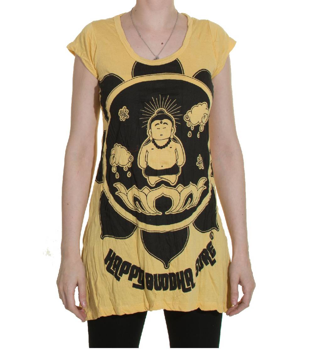 Kunst Und Magie 70er Retro Trägertop Minikleid Sure Buddha Lotus Blume T-Shirt Verkauf