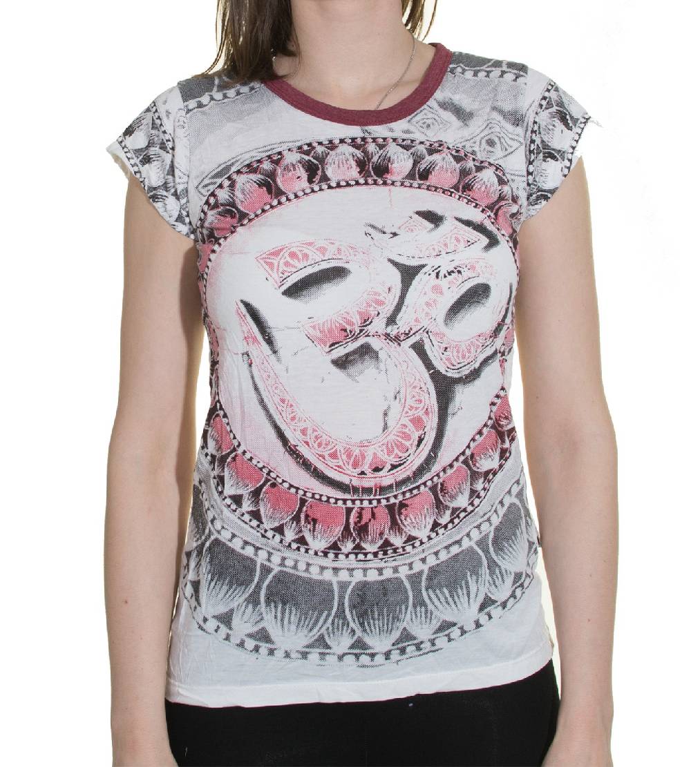 Kunst Und Magie Sure WEED Top 70er Style Goa Om Symbol Girlie T-Shirt im Retro Look Angebote