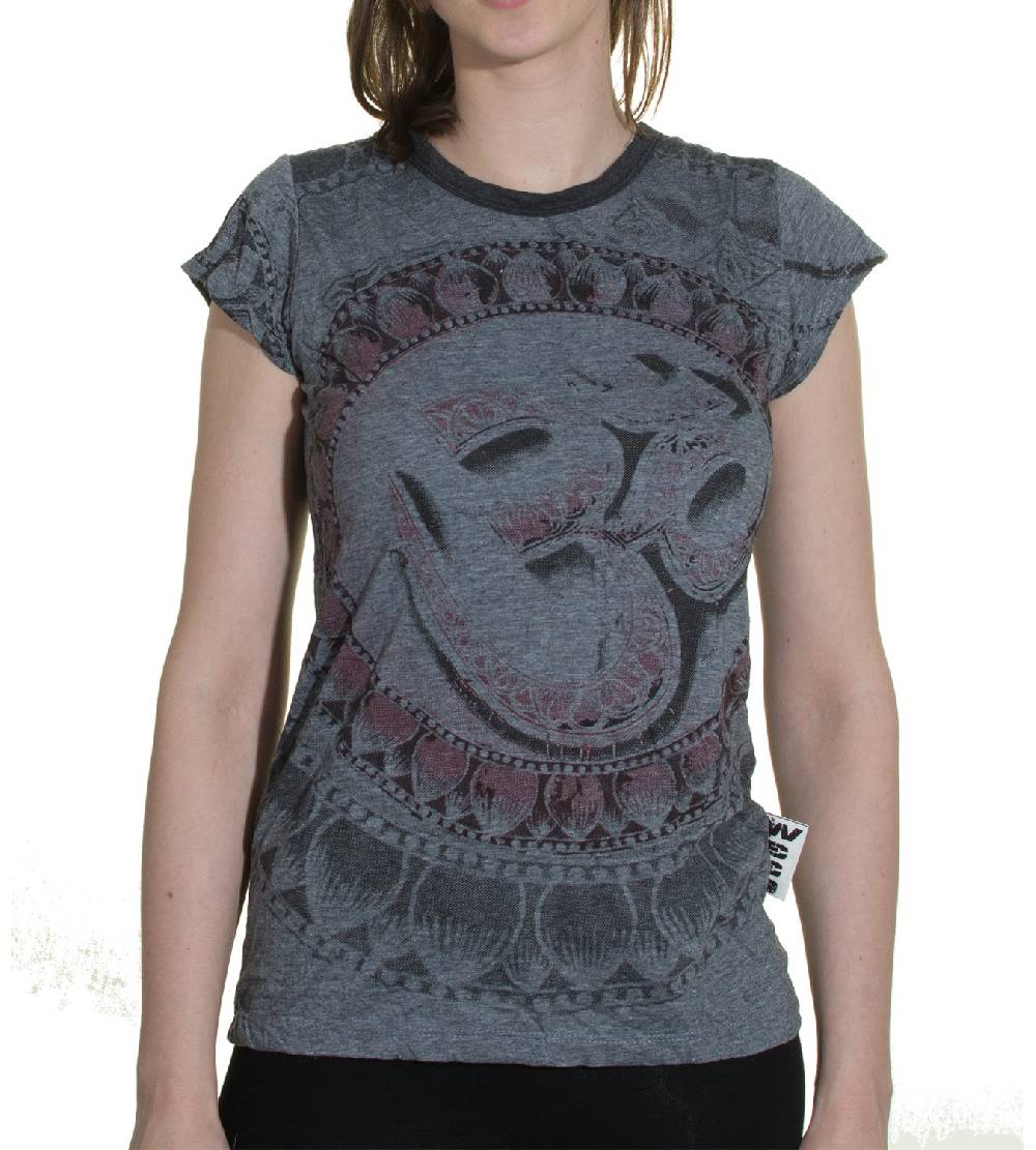 Kunst Und Magie Sure WEED Top 70er Style Goa Om Symbol Girlie T-Shirt im Retro Look Angebote