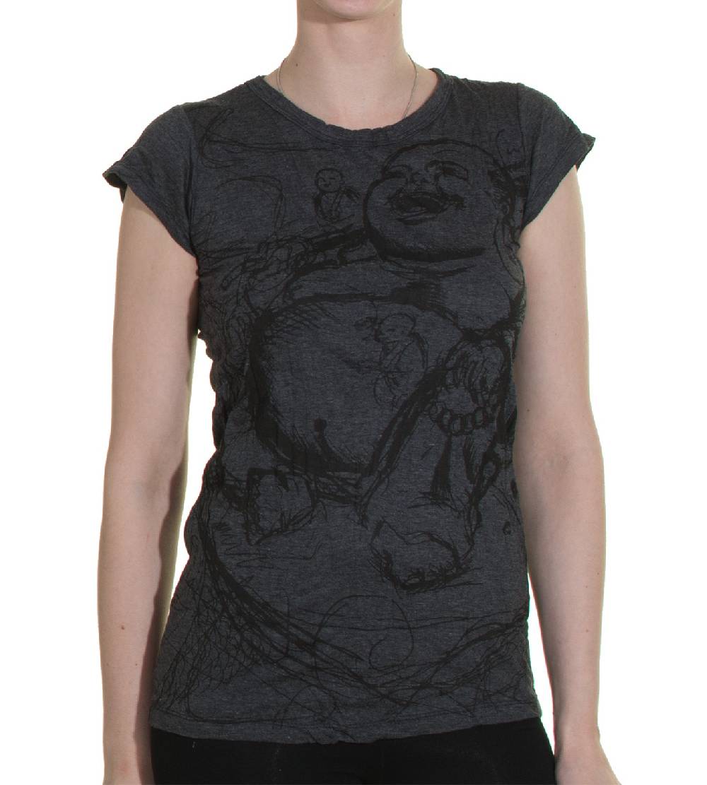 Kunst Und Magie 70er Retro T-Shirt Top Sure Buddha Smile Figur Günstiger Verkauf