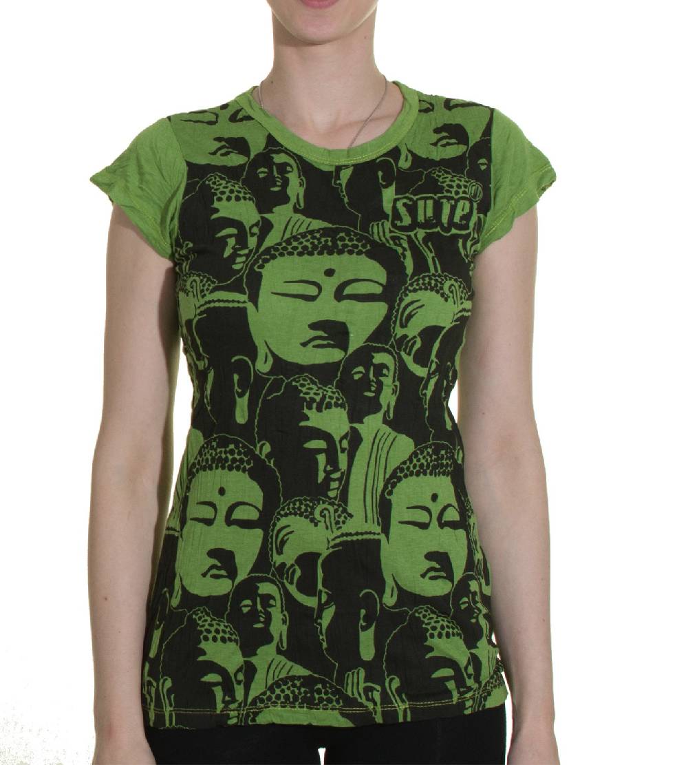 Kunst Und Magie Top Sure Buddha Köpfe 70er Retro T-Shirt Hippie Goa Fabrikverkauf