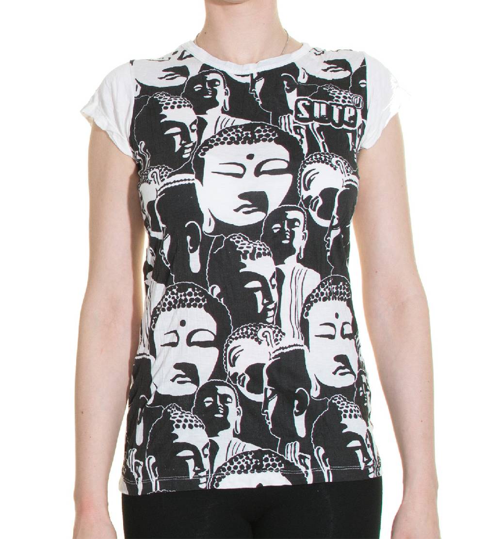Kunst Und Magie Top Sure Buddha Köpfe 70er Retro T-Shirt Hippie Goa Fabrikverkauf