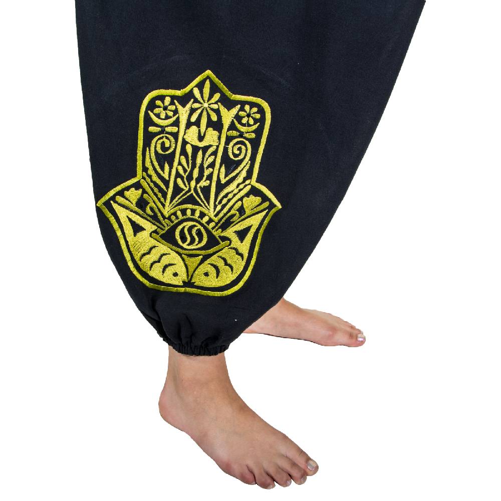 Kunst Und Magie Kunst und Magie Damen Haremshose mit Hamsa Hand der Fatima Symbol Rabatt