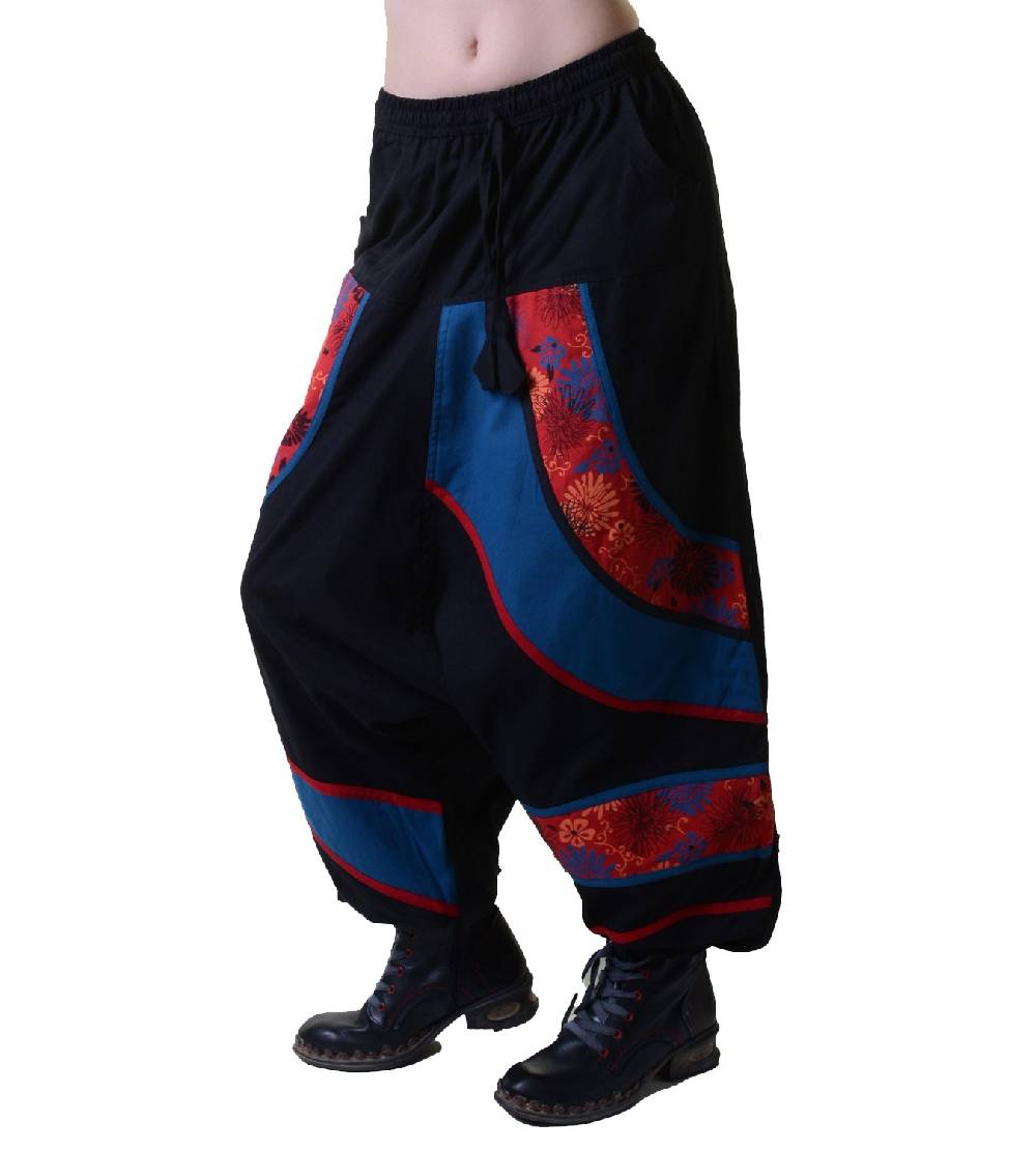 Kunst Und Magie Psy Sarouel Baggy Pants Hippie Hose Goa Baumwoll Haremshose mehrfarbig Großer Ausverkauf