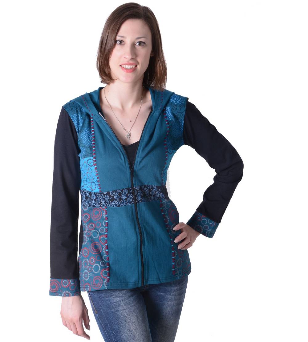 Kunst Und Magie Flippige Damen Freizeitjacke aus Baumwolle mit Zipfelkapuze Exklusivangebot