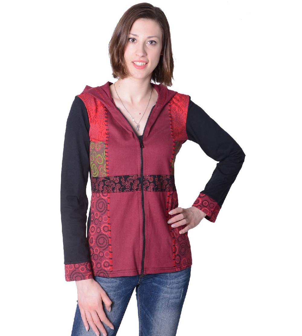 Kunst Und Magie Flippige Damen Freizeitjacke aus Baumwolle mit Zipfelkapuze Exklusivangebot