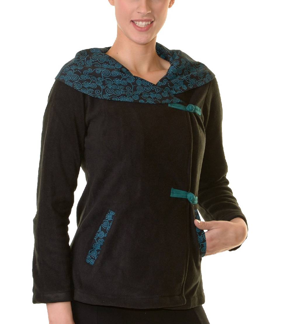 Kunst Und Magie Fleece Jacke mit tollem Kragen Goa Psy Hippie Boho Preisnachlass