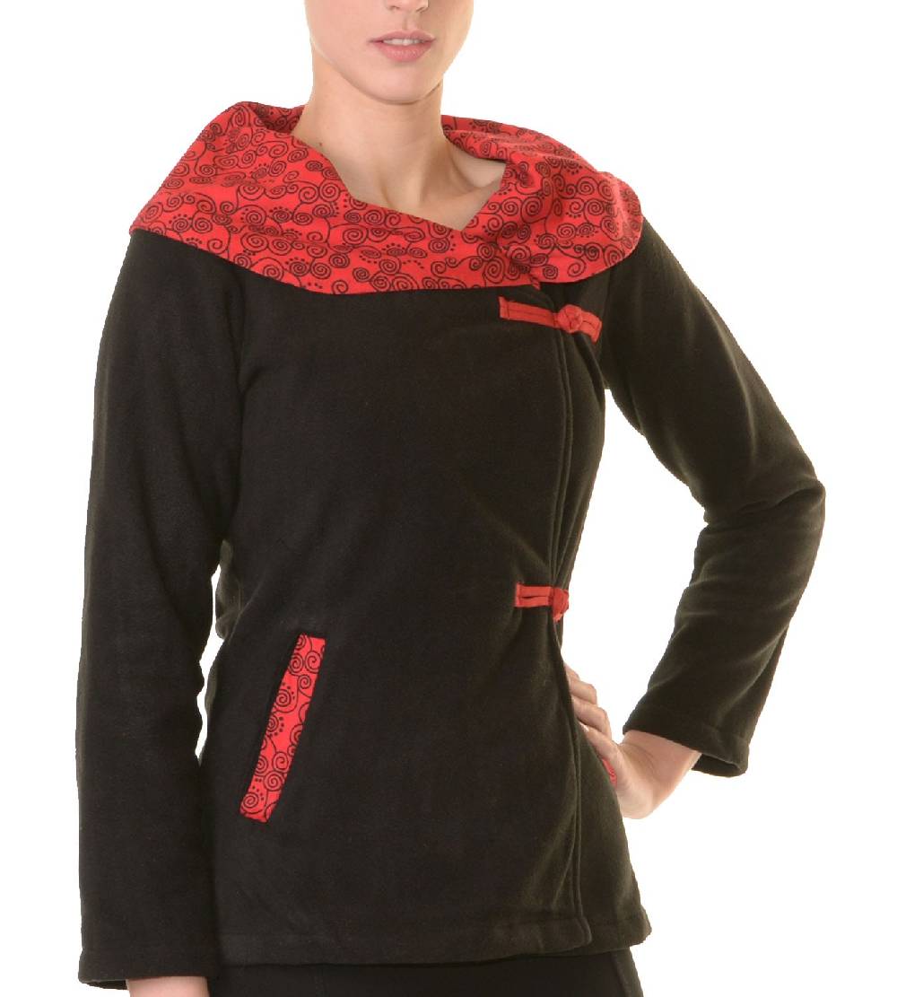 Kunst Und Magie Fleece Jacke mit tollem Kragen Goa Psy Hippie Boho Preisnachlass