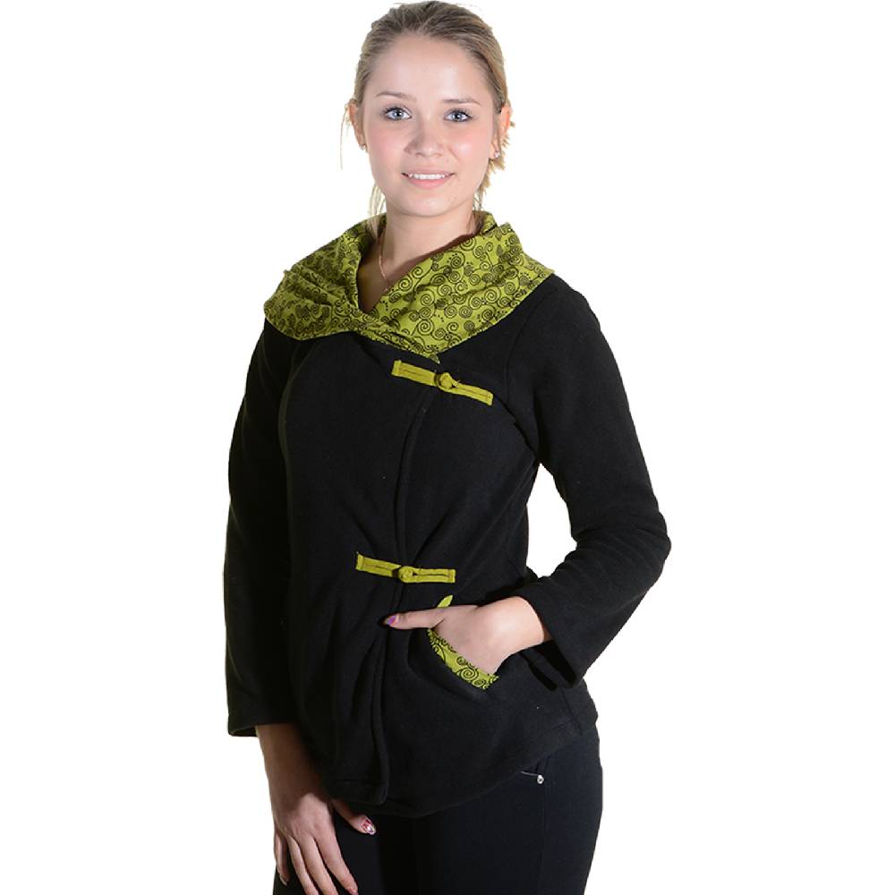 Kunst Und Magie Fleece Jacke mit tollem Kragen Goa Psy Hippie Boho Preisnachlass