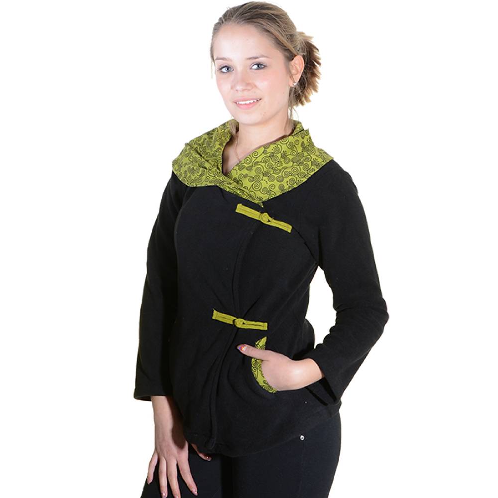 Kunst Und Magie Fleece Jacke mit tollem Kragen Goa Psy Hippie Boho Preisnachlass