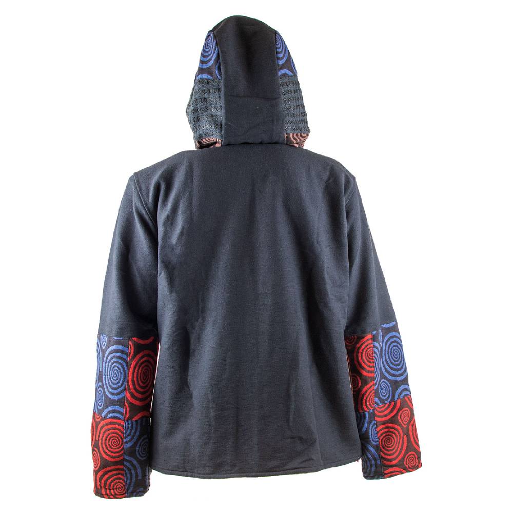 Kunst Und Magie Kunst und Magie Herren Patchwork Jacke mit Kapuze Cyber Monday