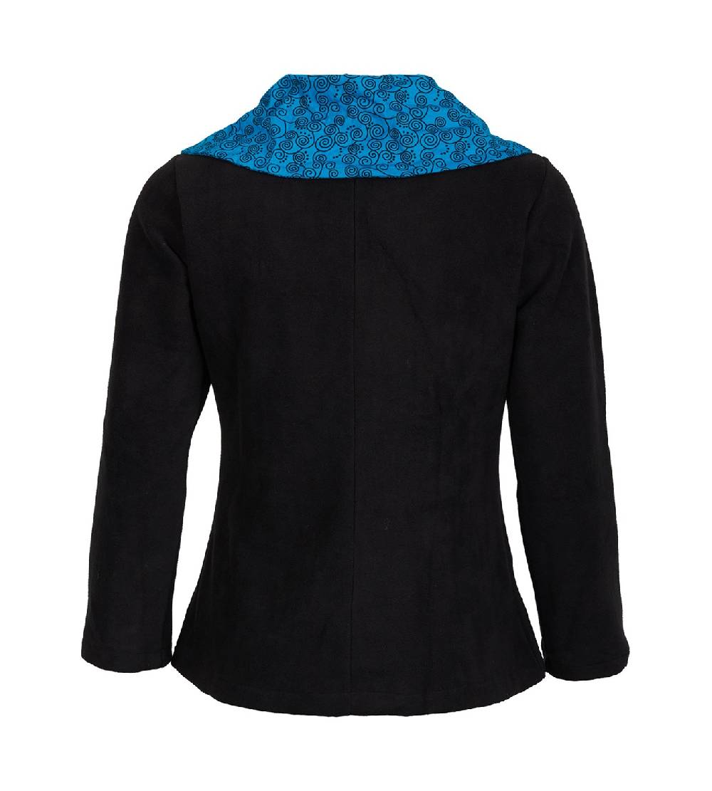 Kunst Und Magie Fleecejacke mit farbigem Kragen Goa Psy Hippie - Boho Damen Jacke Osterangebot