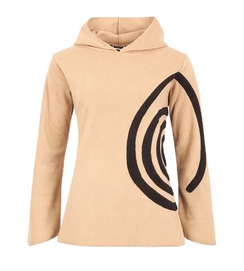 Kunst Und Magie Fleece Pullover mit Zipfelkapuze Goa Psy Hippie Fraggle mit Spirale Valentinstagsangebot