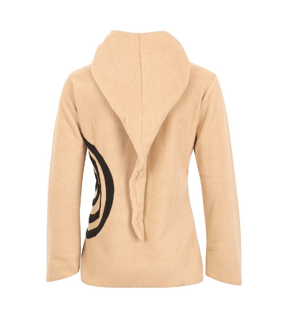 Kunst Und Magie Fleece Pullover mit Zipfelkapuze Goa Psy Hippie Fraggle mit Spirale Valentinstagsangebot