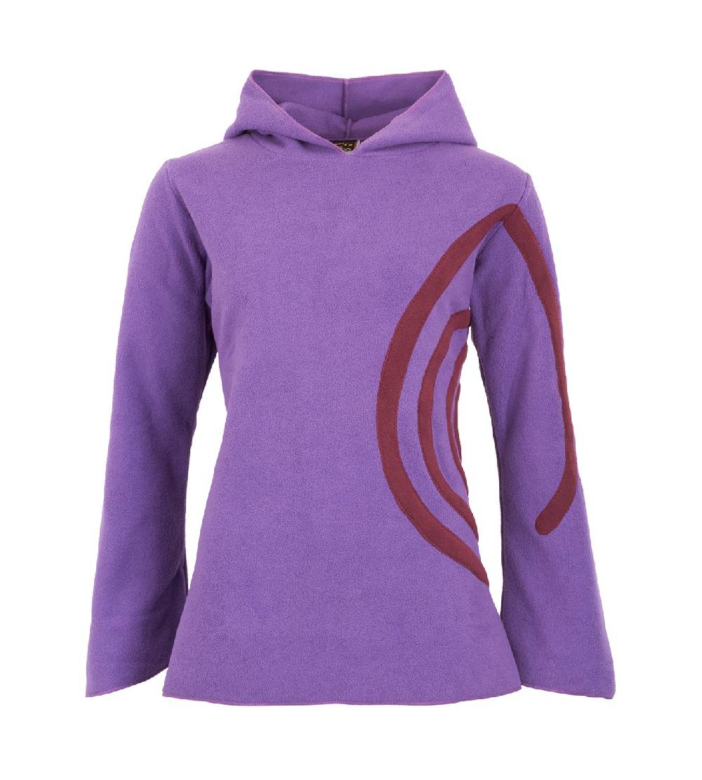 Kunst Und Magie Fleece Pullover mit Zipfelkapuze Goa Psy Hippie Fraggle mit Spirale Valentinstagsangebot