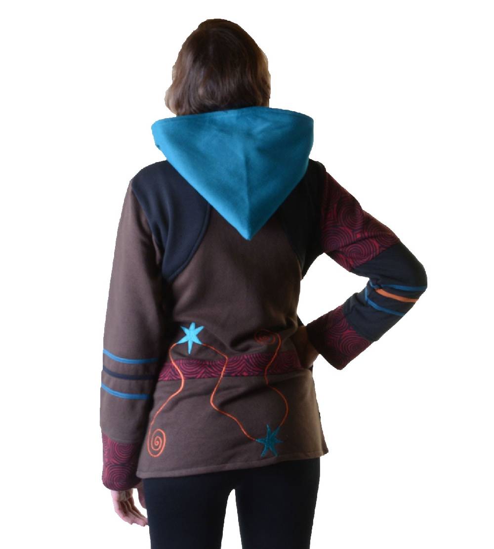 Kunst Und Magie Sweatjacke mit Zipfelkapuze Goa Elfe Psy Hippie Fraggle Jubiläumsangebot