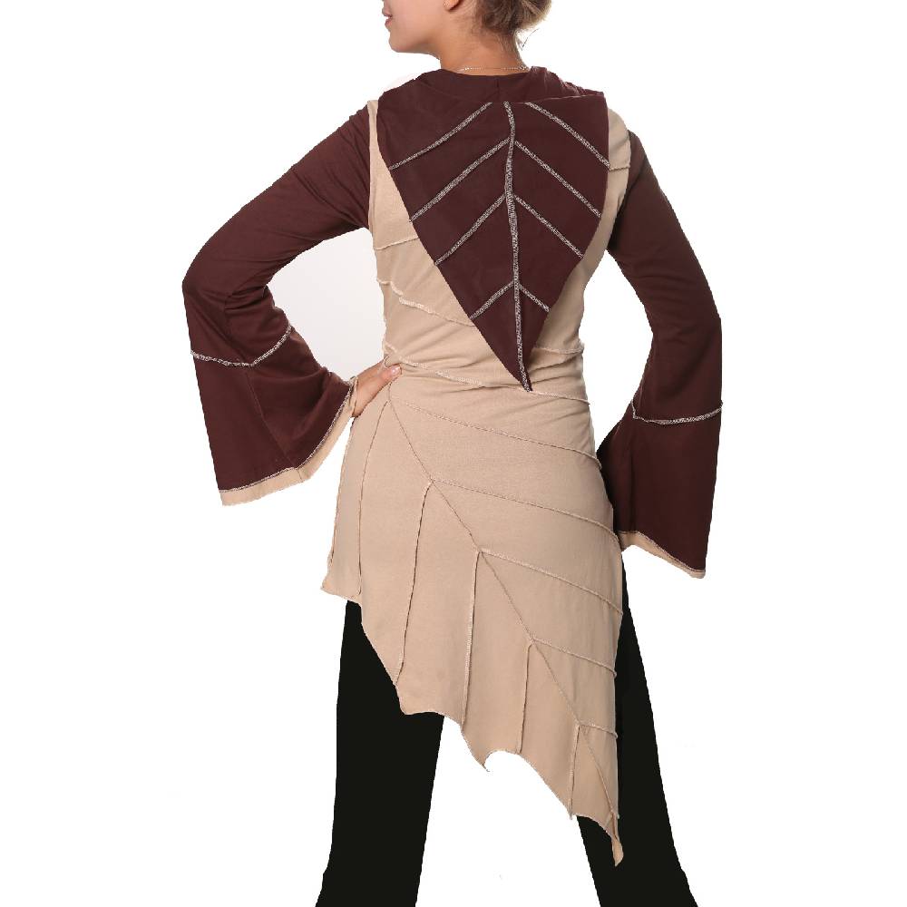 Kunst Und Magie Kunst und Magie Zipfeliges Kleid in Blattform mit Zipfelkapuze Fairy Goa Pixie Heißer Verkauf