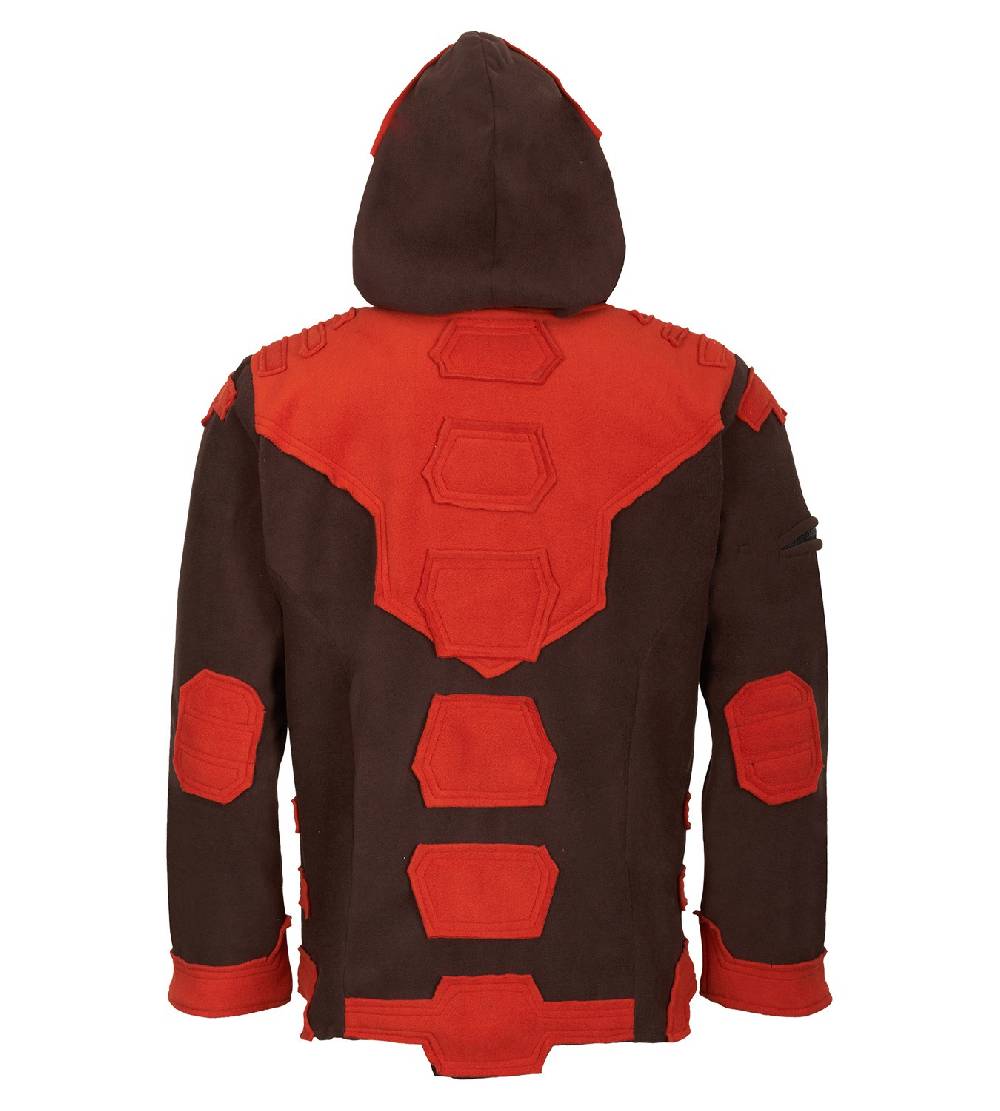 Kunst Und Magie Kunst und Magie Herren Goajacke Fleece Fleecejacke mit Futuristischen Patches Top Angebot