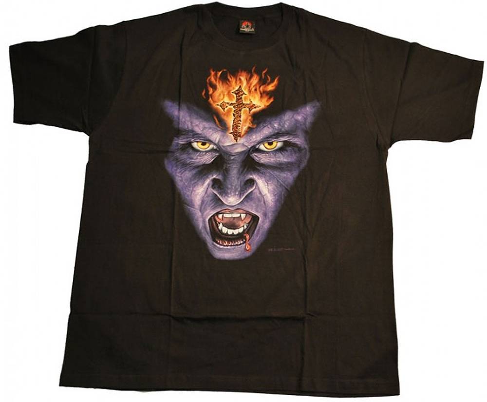 Kunst Und Magie Gothic T-Shirt mit Vampir Aufdruck