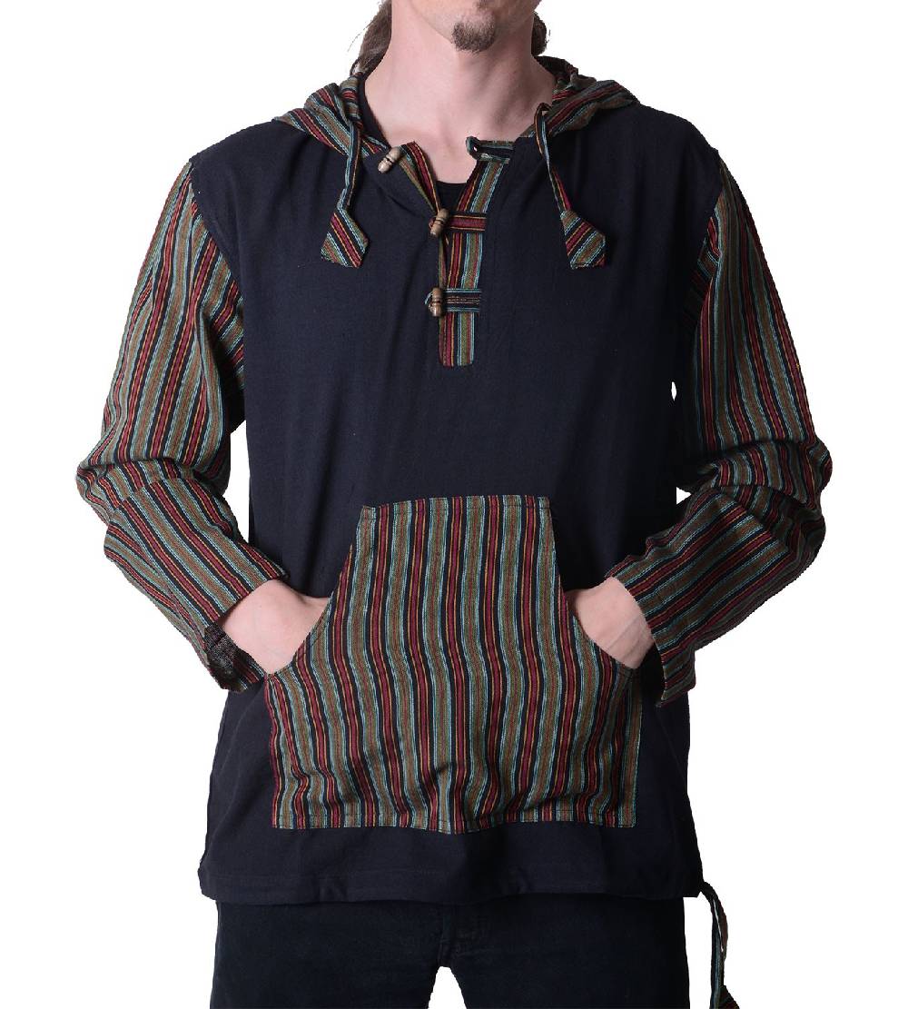 Kunst Und Magie Kapuzen Überzieher Hemd Poncho Surfer Baja Nepal