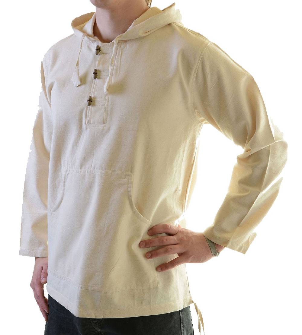Kunst Und Magie Fischerhemd Zipfelkapuze Poncho Überzieher Hemd Mittelalter Kurtha Neueste Stile