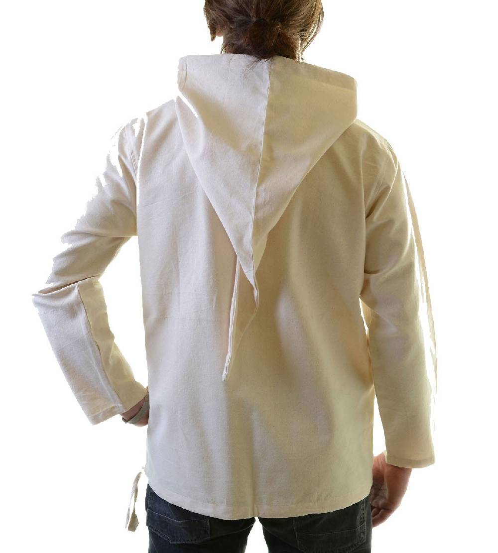 Kunst Und Magie Fischerhemd Zipfelkapuze Poncho Überzieher Hemd Mittelalter Kurtha Neueste Stile