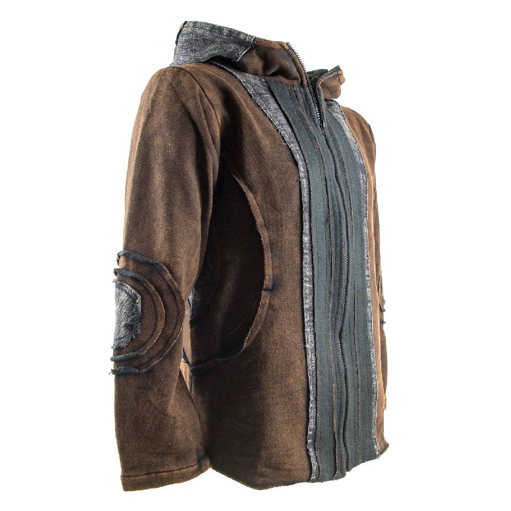 Kunst Und Magie Kunst und Magie Herren Goajacke Stonewashesd aus Baumwolle mit Zipfelkapuze Zeitbegrenzte Promotion