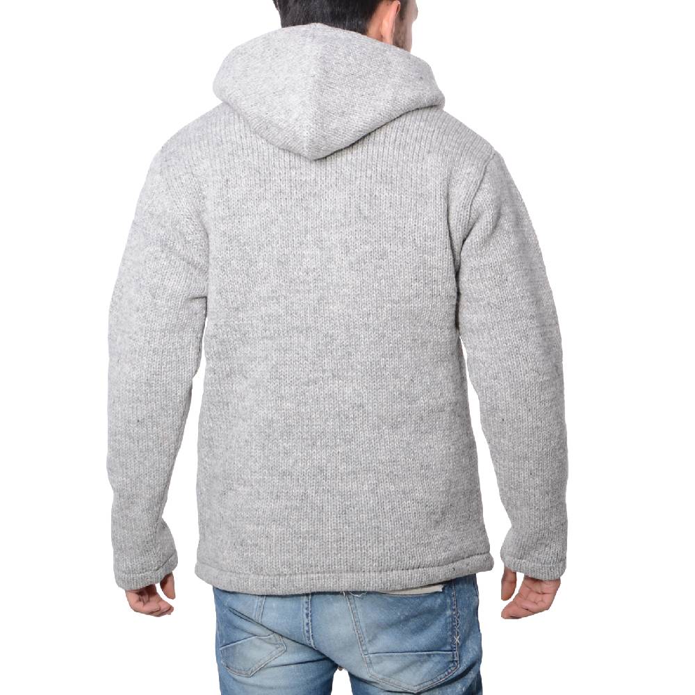 Kunst Und Magie Herren Strickjacke Wolle Jacke mit warmen Fleecefutter Kapuze Schafs Schurwolle Bis zu 60% Rabatt
