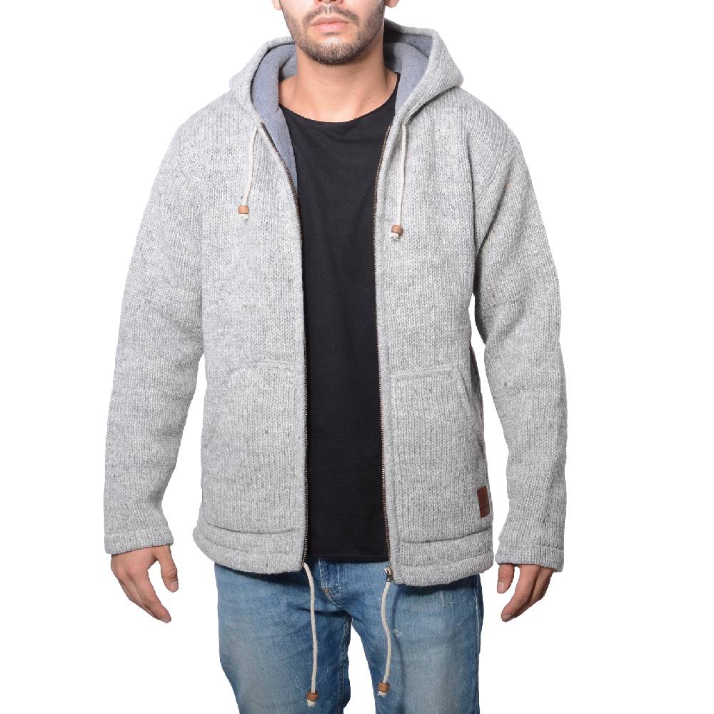 Kunst Und Magie Herren Strickjacke Wolle Jacke mit warmen Fleecefutter und Kapuze von Kunst und Magie Nur für heute